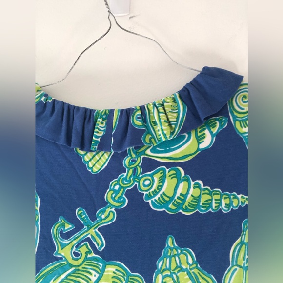 Lilly Pulitzer Clare Ruffle Sleeveless Mini Dress in Fallin in Love Blue Large - Picture 16 of 16